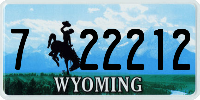 WY license plate 722212