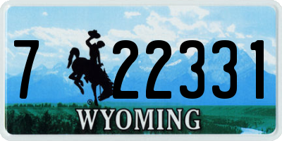 WY license plate 722331