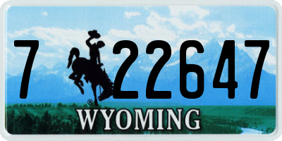 WY license plate 722647