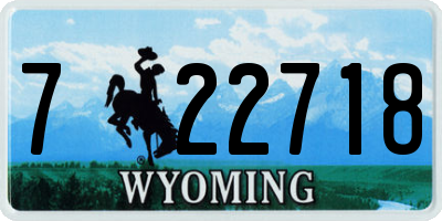 WY license plate 722718