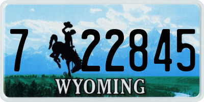 WY license plate 722845