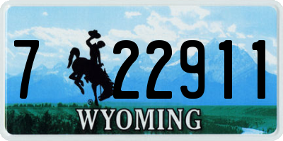 WY license plate 722911