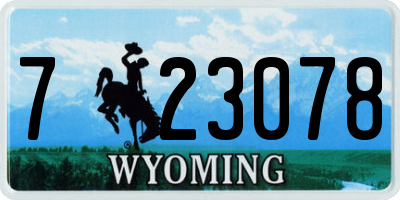 WY license plate 723078