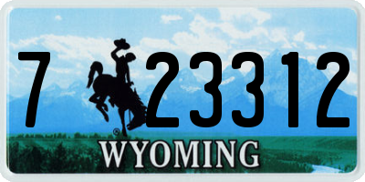 WY license plate 723312