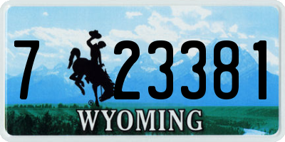 WY license plate 723381