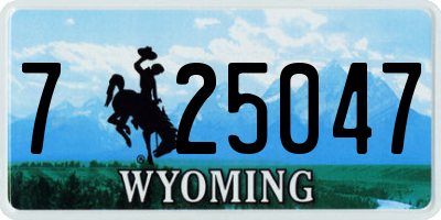 WY license plate 725047