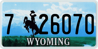 WY license plate 726070