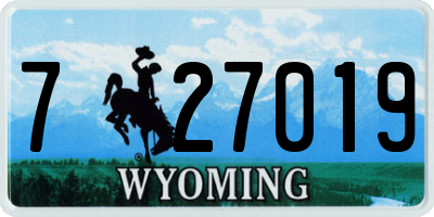 WY license plate 727019