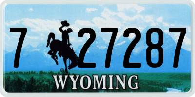 WY license plate 727287