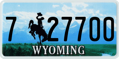 WY license plate 727700