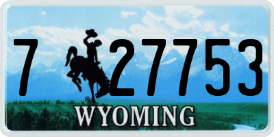 WY license plate 727753