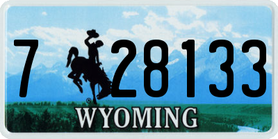 WY license plate 728133