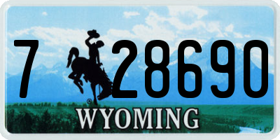 WY license plate 728690