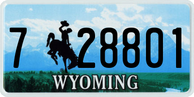WY license plate 728801
