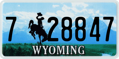 WY license plate 728847