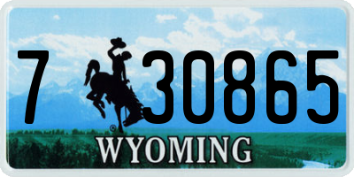 WY license plate 730865