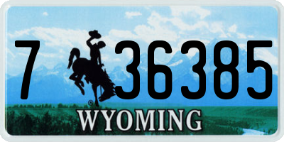 WY license plate 736385