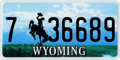 WY license plate 736689