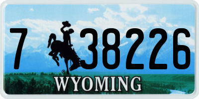 WY license plate 738226