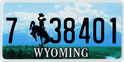 WY license plate 738401