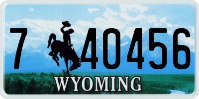 WY license plate 740456