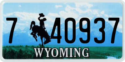 WY license plate 740937