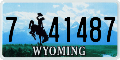WY license plate 741487