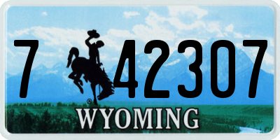 WY license plate 742307