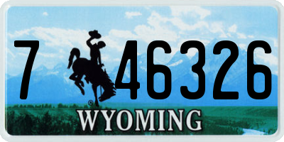 WY license plate 746326