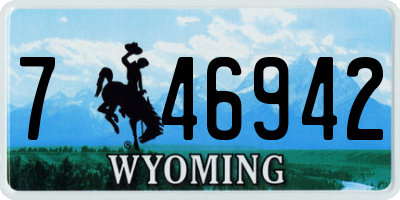 WY license plate 746942