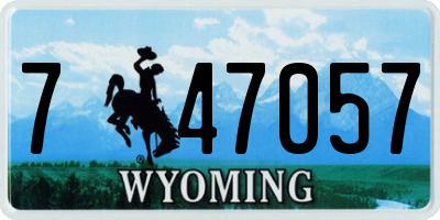 WY license plate 747057