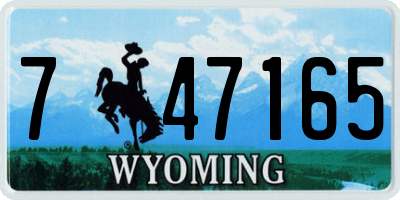 WY license plate 747165