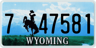 WY license plate 747581