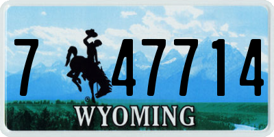 WY license plate 747714