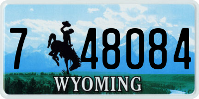 WY license plate 748084