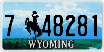 WY license plate 748281