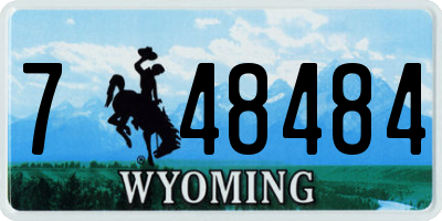 WY license plate 748484