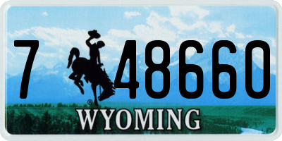 WY license plate 748660