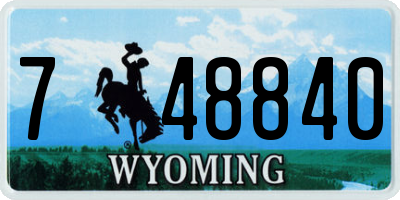 WY license plate 748840