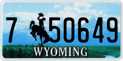 WY license plate 750649