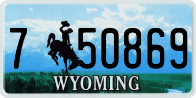 WY license plate 750869
