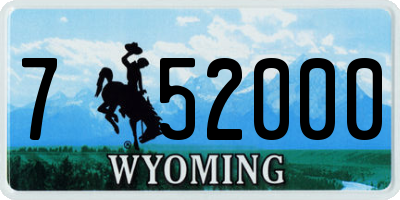 WY license plate 752000