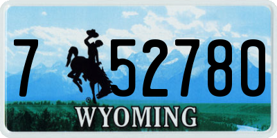 WY license plate 752780