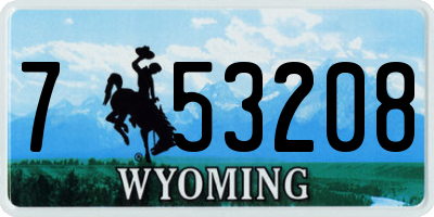 WY license plate 753208
