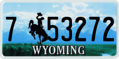 WY license plate 753272
