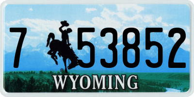 WY license plate 753852