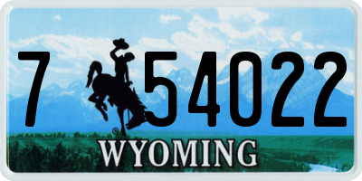 WY license plate 754022