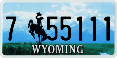 WY license plate 755111