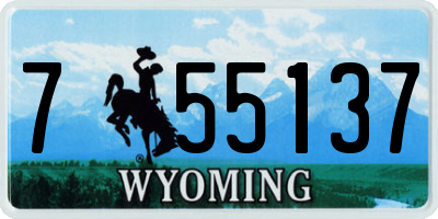WY license plate 755137