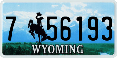 WY license plate 756193